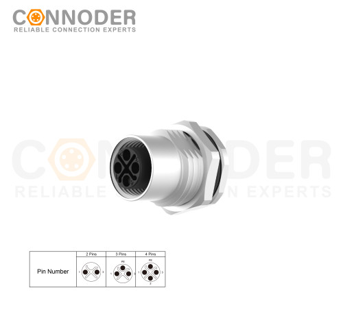 Wholesale M12 S Coded Female 3+PE Circular Connector | Panel Mount,Solder Connection,M16x1.5, Front Fastened
