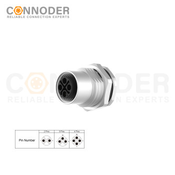 Wholesale M12 S Coded Female 3+PE Circular Connector | Panel Mount,Solder Connection,M16x1.5, Front Fastened