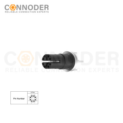 Wholesale M12 X Coded Female 8 Pin Circular Connector | OEM & ODM Solutions for Industrial Applications | Panel Mount with SMD Dip-solder Connection | M12x1.0 Quality Assured Connectors
