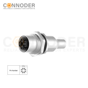 Wholesale M12 X Coded Female 8 Pin Circular Connector | Reliable OEM/ODM Services, Panel Mount, Solder Connection, M16x1.5, Front Fastened, Shielded for Industrial Use