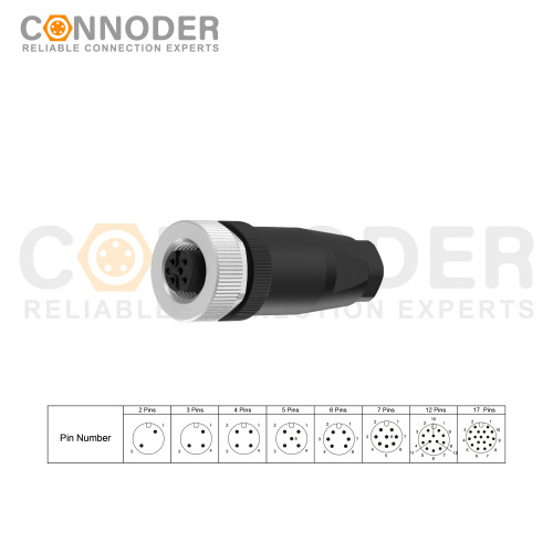 M12 5 Pin Male Connector | A Code Industrial Circular Connector Field Assembly Wireable Sensor IP67 Unshiled Straight Type Adapter 125V 4A AC/DC Connector for PG7