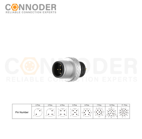 M12 Molded Cable Connector A Code Straight 5pin Male Non-shield connector | Female Metal Shell Unshielded Overmolded  Connector,Solder Connection,A code,Custom