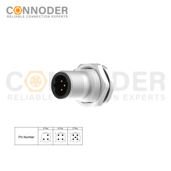 Wholesale M12 B Coded 5 Pin Circular Connector l Aviation Pane Mount Connector,Aviation Panel Back Mount Flange Socket Sensor Connector