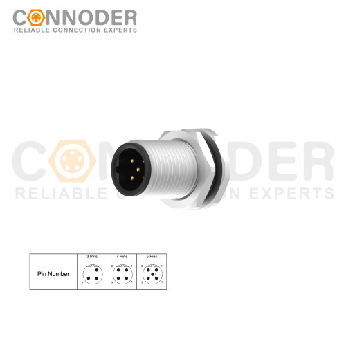 Wholesale M12 B 4 Pin Circular Connector l Male Sensor Connector Aviation Plug Welded Plate Rear Mounted Front Lock