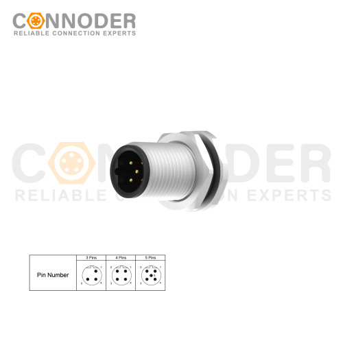 Wholesale M12 B Circular Connector l Male Sensor Connector Aviation Plug Welded Plate Rear Mounted Front Lock