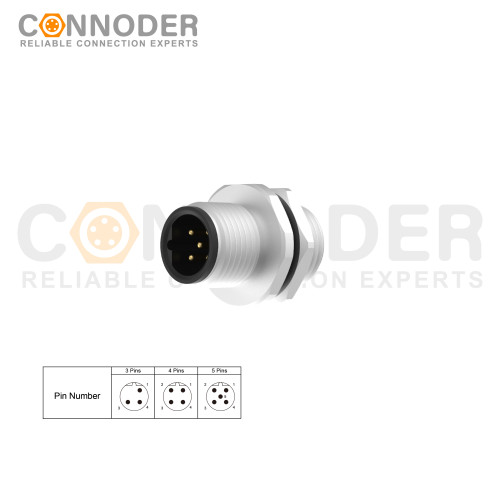 Wholesale M12 B Circular Connector l  5 Pin Plate Front-mounted Fastening Welded Ip67 Protection For Industry Grade Applications