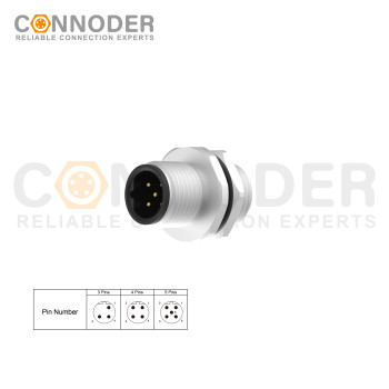 Wholesale M12 B Circular Connector l  5 Pin Plate Front-mounted Fastening Welded Ip67 Protection For Industry Grade Applications