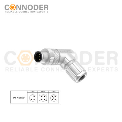 Wholesale M12 B Circular Connector l 5 Pin Male Metal Assembled,Field Wireable,Solder Connection,B code,Shielded