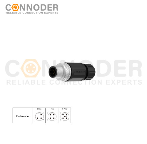 Wholesale M12 5 Pin Circular Connector l Male Field Wireable,,Screw Connection,B code,PG7