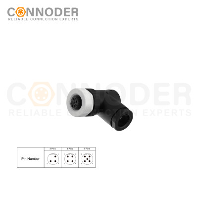 Wholesale M12 B-Coded Circular Connector, Female, Field Wireable, Screw Termination, PG9 Cable Gland