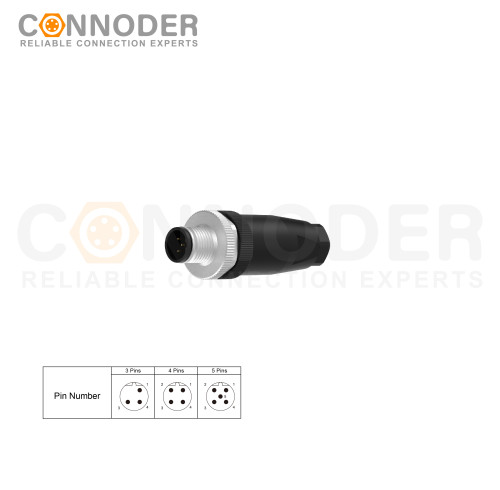 Wholesale M12 B Circular Connector l  3 Pin Field Wireable,,Screw Connection,PG7
