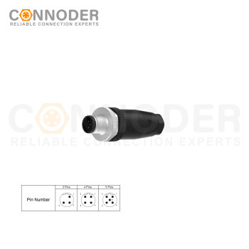 Wholesale M12 B Circular Connector l  3 Pin Field Wireable,,Screw Connection,PG7