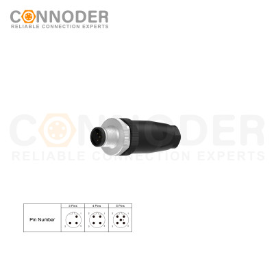 Wholesale M12 B Circular Connector l  3 Pin Field Wireable,,Screw Connection,PG7