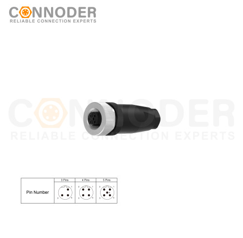 Wholesale M12 B Circular Connector l  5 Pin Female Field Wireable Mount,Screw Connection,PG7