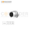 Wholesale M12 Circular Connector l 5 Pin Female Panel Mount,Solder Connection,M16x1.5, Front Fastened