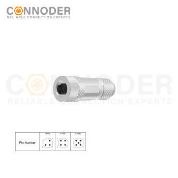 Wholesale M12 B Circular Connector l 4 Pin Metal Assembled,Field Wireable,Screw Connection,Shielded,PG7