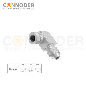 Wholesale M12 B Circular Connector l 3 Pin Metal Assembled,Field Wireable,Screw Connection,Shielded,PG7