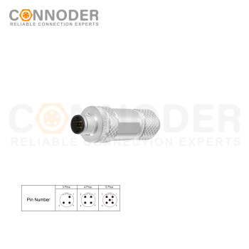 Wholesale M12 B Circular Connector l 5 Pin Male Metal Assembled,Field Wireable,Screw Connection,Shielded,PG7
