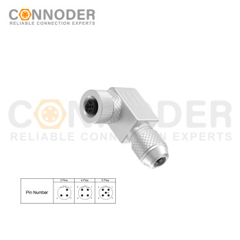 Wholesale M12 B Circular Connector l 4 Pin Metal Assembled,Field Wireable,Screw Connection,Shielded,PG9