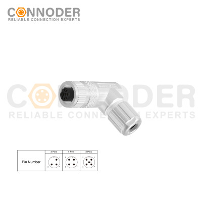 Wholesale M12 B Circular Connector l 5 Pin Female Metal Assembled,Field Wireable,Solder Connection,Shielded