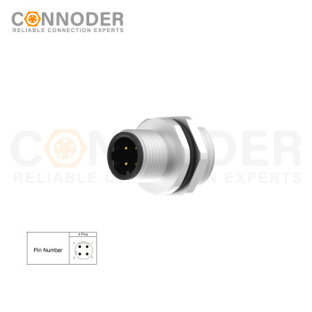 Wholesale M12 B Coded 4 Pin Circular Connector l Panel Mount,Solder Connection,M16x1.5, Rear Fastened