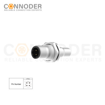 Wholesale M12 D Coded 4 Pin Circular Connector l Panel Mount,Solder Connection,M16x1.5, Front Fastened,Shielded