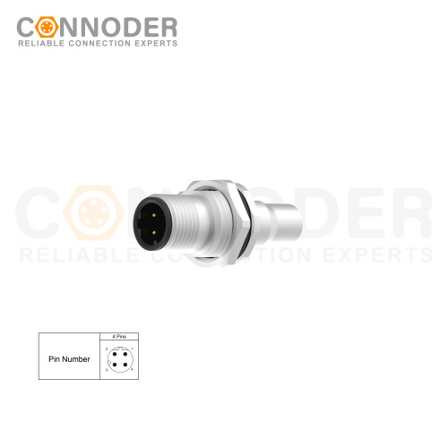 Wholesale M12 D Coded 4 Pin Circular Connector l Panel Mount,Solder Connection,M16x1.5, Front Fastened,Shielded