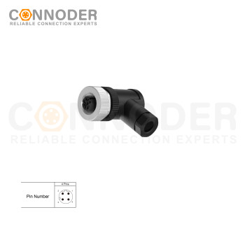 Wholesale M12 D Coded 4 Pin Circular Connector l Female Angle Circular Connector-Field Wireable Mount,Screw Connection,PG7