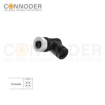 Wholesale M12 D Coded 4 Pin Circular Connector l Female Angle Circular Connector-Field Wireable Mount,Screw Connection,PG9