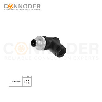 Wholesale M12 D Coded 4 Pin Circular Connector l Male Angle Circular Connector-Field Wireable,,Screw Connection,PG9