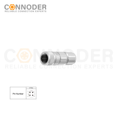 Wholesale M12 D Coded 4 Pin Circular Connector l Metal Assembled,Field Wireable,Solder Connection,Shielded