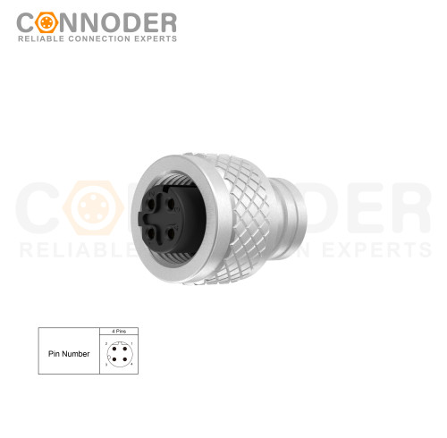 Wholesale M12 D Coded 4 Pin Circular Connector l Metal Shell Unshielded Overmolded  Connector,Solder Connection,Custom