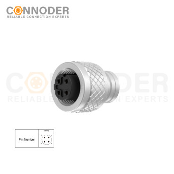 Wholesale M12 D Coded 4 Pin Circular Connector l Metal Shell Unshielded Overmolded  Connector,Solder Connection,Custom