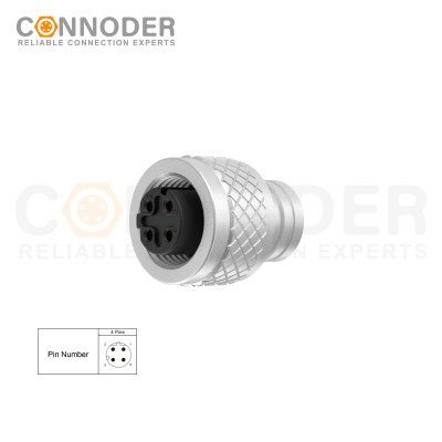Wholesale M12 D Coded 4 Pin Circular Connector l Metal Shell Unshielded Overmolded  Connector,Solder Connection,Custom