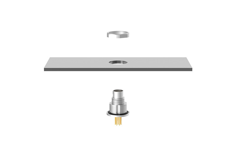 M9 Circular Connector Front Fastened