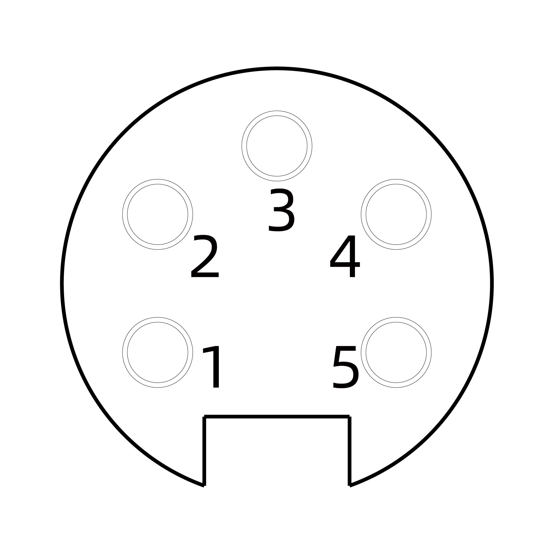 7/8" circular connector 5 Core Female