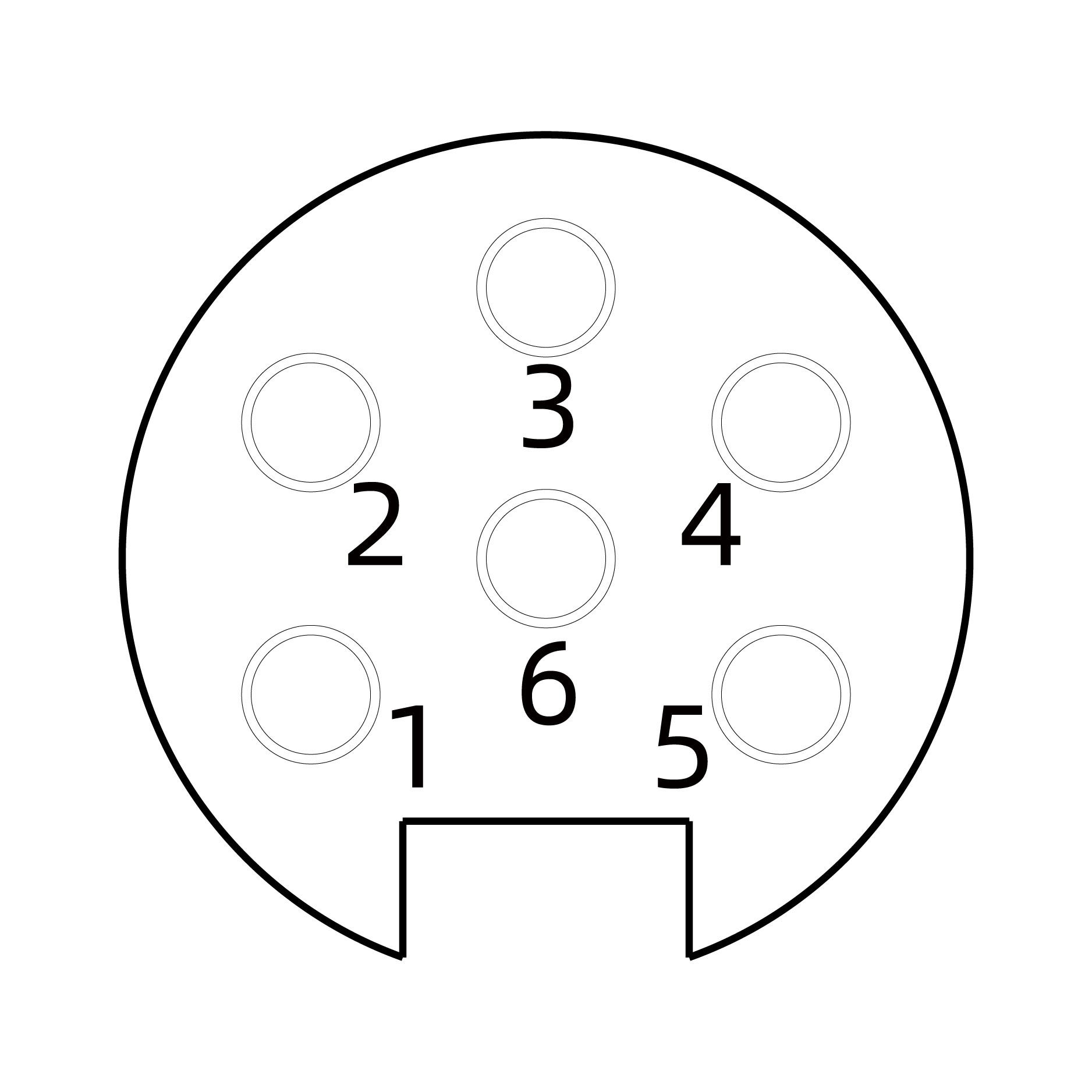 7/8" circular connector 6 Core Female
