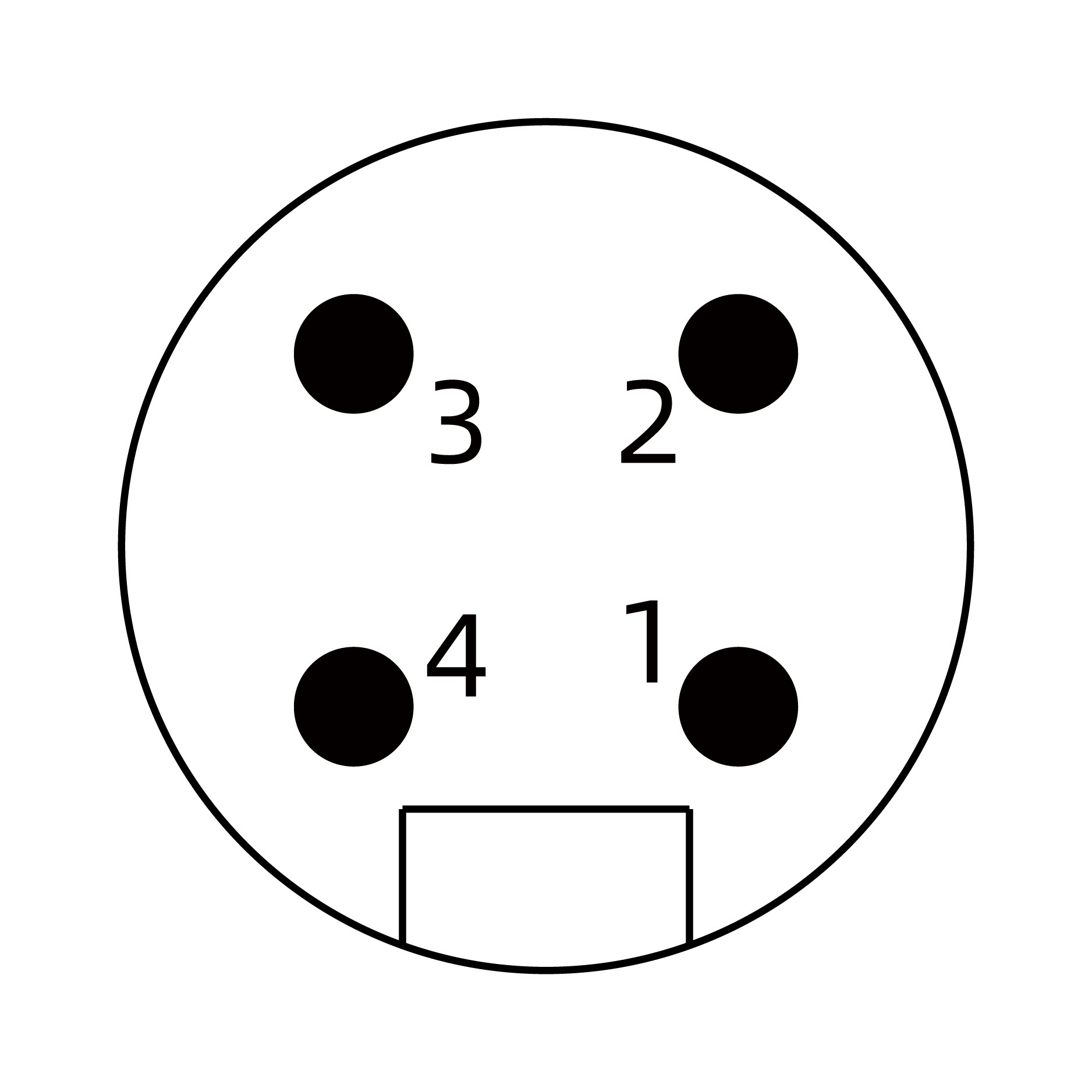 7/8" circular connector 4 Core Male
