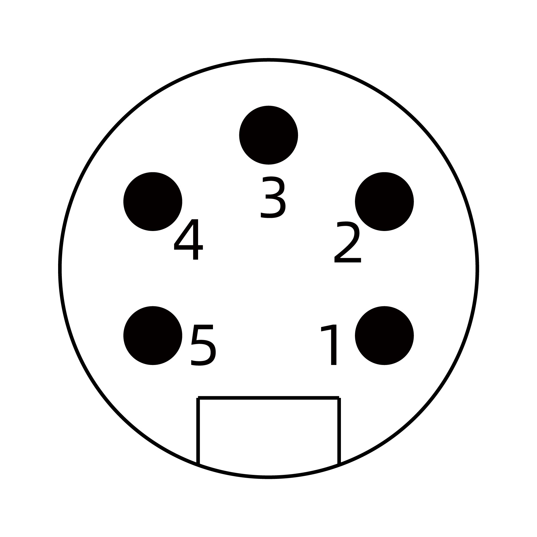 7/8" circular connector 5 Core Male