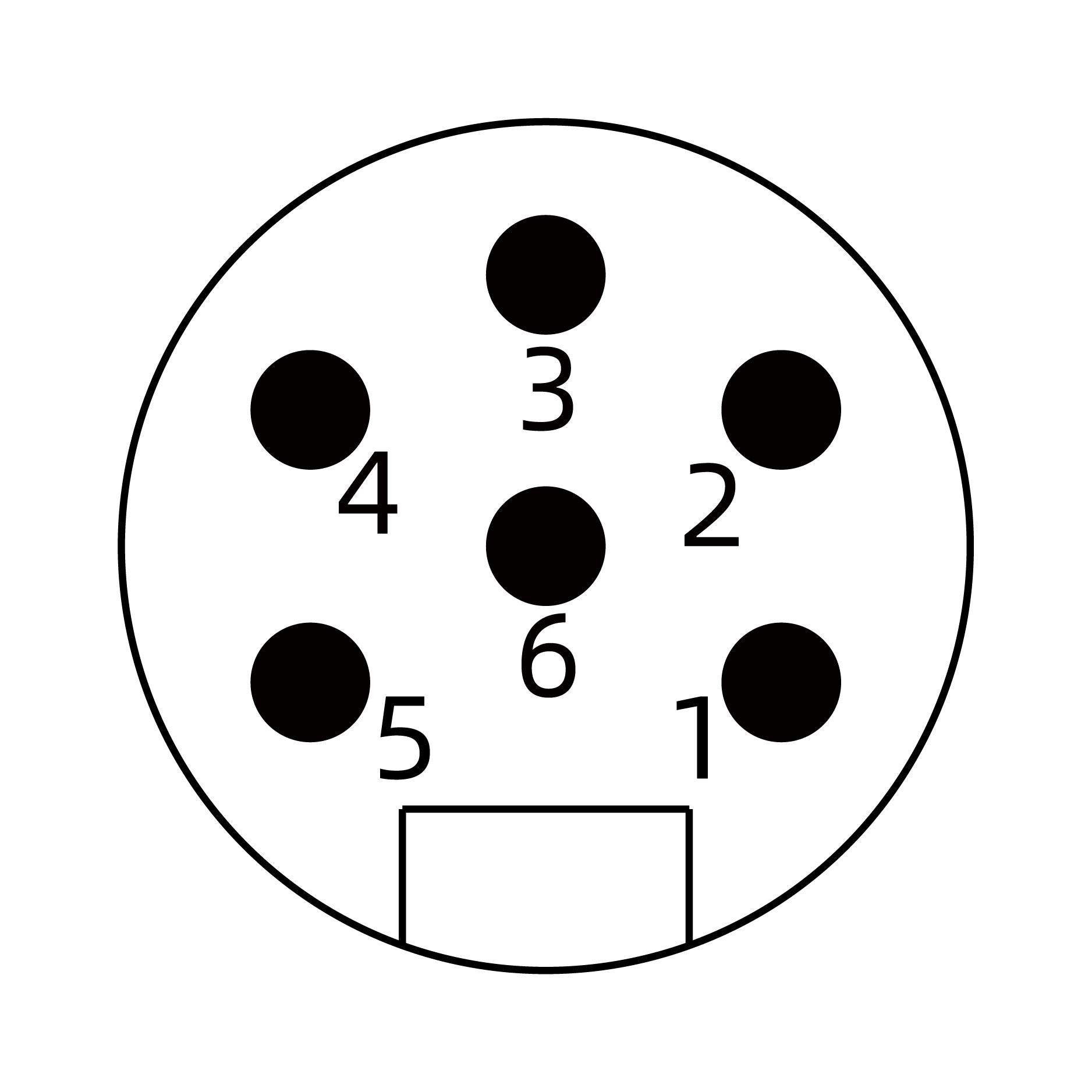 7/8" circular connector 6 Core Male