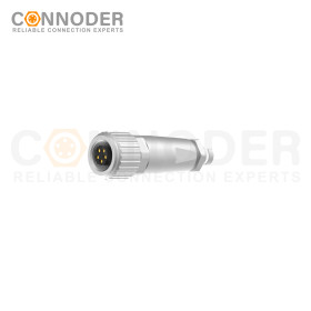 M9 Female Straight Circular Connector-Metal Assembled,Field Wireable,A coded,Solder Connection