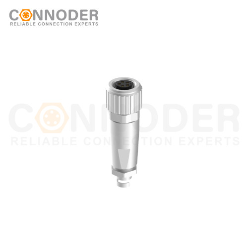 M9 Female Straight Circular Connector-Metal Assembled,Field Wireable,A coded,Solder Connection