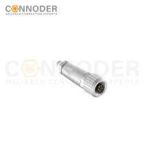M9 Female Straight Circular Connector-Metal Assembled,Field Wireable,A coded,Solder Connection