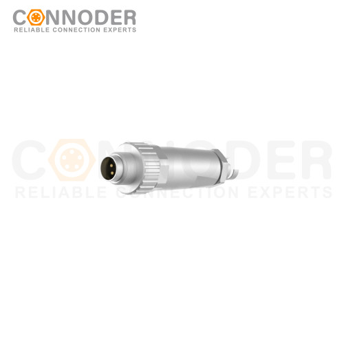 M9 Male Straight Circular Connector-Metal Assembled,Field Wireable,A coded,Solder Connection