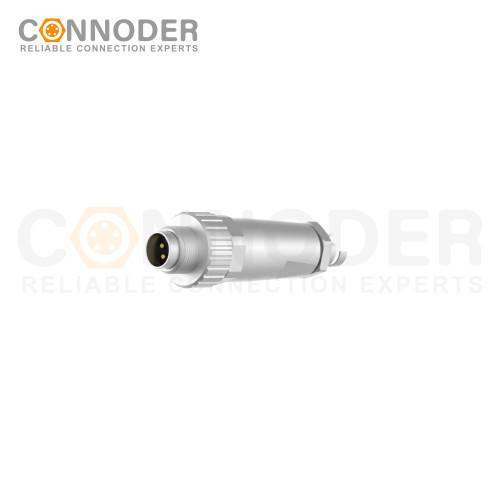 M9 Male Straight Circular Connector-Metal Assembled,Field Wireable,A coded,Solder Connection