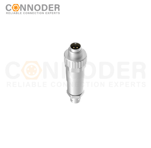 M9 Male Straight Circular Connector-Metal Assembled,Field Wireable,A coded,Solder Connection