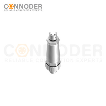M9 Male Straight Circular Connector-Metal Assembled,Field Wireable,A coded,Solder Connection