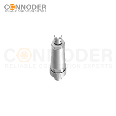 M9 Male Straight Circular Connector-Metal Assembled,Field Wireable,A coded,Solder Connection