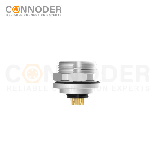 M9 5 Pin Circular Connectors Rear Mount Female Solder Connectio, Front Fastened