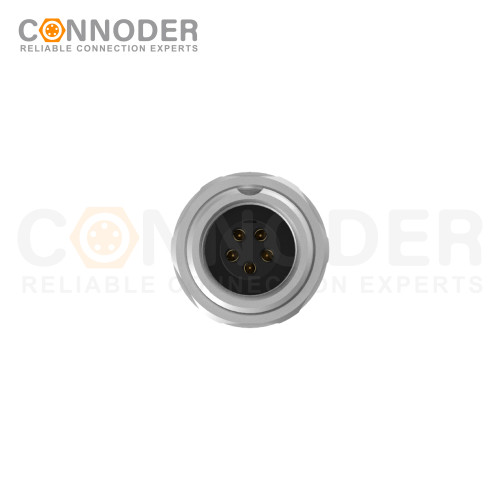 M9 5 Pin Circular Connectors Rear Mount Female Solder Connectio, Front Fastened